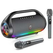 Load image into Gallery viewer, HWWR Karaoke Machine for Adults and Kids, Portable Bluetooth Speaker with Microphones, PA System with 2 Karaoke Microphones, Disco Lights for Home Parties Outdoor, Support USB/AUX/TWS