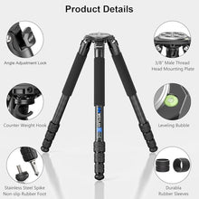 Load image into Gallery viewer, Carbon Fiber Camera Tripod Portable Travel Bowl Tripod Heavy Duty Camera Video Tripod WEYLLAN NX7 10 Layers Carbon Fiber 32.5mm Leg, Compatible with Ball Head & Fluid Head for DSLR Camera, Camcorder