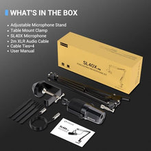 Load image into Gallery viewer, FDUCE XLR Dynamic Microphone for Vocal Recording, Podcasting, Gaming, Live Streaming&Broadcasting, All Metal Cardioid Mic, Voice-Isolating Technology, with Boom arm SL40X+