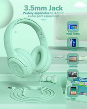 Load image into Gallery viewer, awatrue Kids Headphones for School Toddler Wired with Microphone Plug in Bulk Boys Headset Girls 3+ Year Old Green