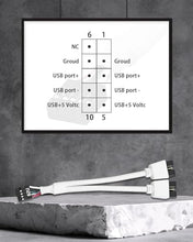 Load image into Gallery viewer, COMeap USB Header Splitter, Motherboard 9 Pin USB 2.0 to Dual 9 Pin Extension Header Cable for PC Computer Internal Motherboard USB Hub White (Pack of 2)