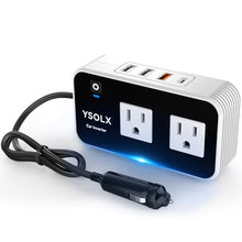 Load image into Gallery viewer, YSOLX 200W Car Power Inverter, DC 12V to 110V AC Inverter, Car Char?er Adapter with 20W USB-C/USB-QC(18W)/4.8A Dual USB/Dual AC Outlet, Car Plu? Adapter Outlet for Laptop/Road Trip