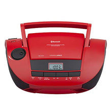 Load image into Gallery viewer, HANNLOMAX HX-328CD Portable CD Boombox with AM/FM Radio, Bluetooth, USB Port for MP3 Playback, Aux-in AC/DC Dual Power Source. (Red)