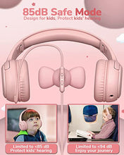 Load image into Gallery viewer, Kids Headphones with Microphone Foldable Stereo Tangle-Free 3.5mm Jack Wired Cord On-Ear Headset for Children/Teens/Boys/Girls/Smartphones/School/Kindle/Airplane Travel/Plane/Tablet (Pink)