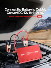 Load image into Gallery viewer, YSOLX 600W Power Inverter, DC 12V to 110V AC Car Inverter with Dual USB C/A Fast Car Charger Adapter(Updated)