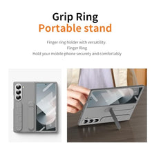 Load image into Gallery viewer, XIMAND for Samsung Galaxy Z Fold 7 Protect Case with Wristband Stand,Bulit-in Screen & Lens Protection Shockproof Full Body Drop Fall Protection.(Grey)