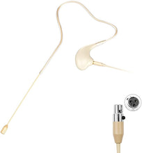 Load image into Gallery viewer, KIMAFUN Headset/Headworn Microphone Single Earset Ear-Hook Over Ear Hanging Condenser Mic Compatible with AKG Wireless System Bodypack Transmitter, Ideal for Performance, Theater, Lecture - Beige D3