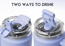 Load image into Gallery viewer, Meoky 32 oz Tumbler with Handle, Insulated Tumbler with Lid and Straw, Stainless Steel Travel Mug, Keeps Cold for 24 Hours, 100% Leak Proof, Fits in Car Cup Holder (Lilac)