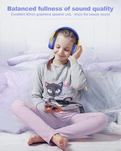 Load image into Gallery viewer, Kids Headphones Wired with Microphone for ipad Computer Laptop for Boys Girls Volume Limit Foldable Over Ear Headset for School 3.5mm Jack