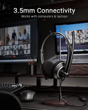 Load image into Gallery viewer, awatrue Wired Headset with Microphone for PC Laptop - 3.5mm Jack On Ear Headphones with Noise Cancelling Microphone for Boom Skype Webinars, in-line Control,Comfortable