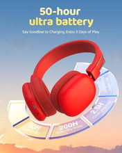 Load image into Gallery viewer, awatrue Kids Bluetooth Headphones, Wireless Headphones with HD ENC Microphone, 50 Hours Playtime, Safe Volume, Type C Fast Charging, Foldable On-Ear Headset for Children/Teens/Smart Device (Red)
