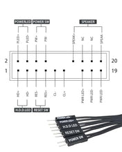 Load image into Gallery viewer, COMeap Front Panel Connector for Motherboard Am4 Am5 AMD X670e Z790, Motherboard Extension Cable with Front Panel Plug POWE LED+/-, HDD LED, Power SW, Reset SW,HD Audio, Front USB Extension (21in)