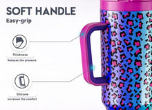 Load image into Gallery viewer, Meoky 40 oz Tumbler with Handle and Flip Straw, 100% Leakproof Tumbler with Lid and Straw, Stainless Steel Insulated Cup, Cupholder Friendly, Keeps Cold for 34 Hours (Celebration)