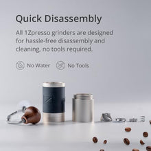 Load image into Gallery viewer, 1Zpresso J Manual Coffee Grinder Silver Capacity 35g with Assembly Stainless Steel Conical Burr - Numerical Internal Adjustable Setting