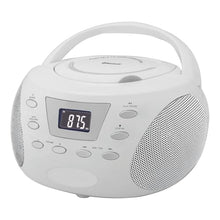 Load image into Gallery viewer, HANNLOMAX HX-332CD Portable CD Boombox, PLL FM Radio, Bluetooth, LCD Display, Aux-in, AC/DC Dual Power Source (White)