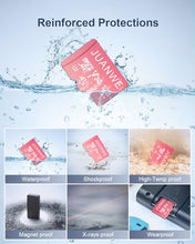 Load image into Gallery viewer, JUANWE 128GB Micro SD Card 5 Pack SD Card MicroSDXC Flash Memory Card 128 GB, A1 U3 V30 4K Video Recording 128GB TF Cards with Adapter for Phone, Dash Cam, Security Camera (5 Pack, Pink)