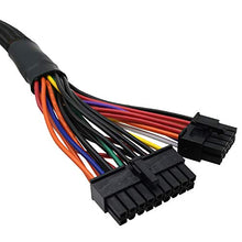 Load image into Gallery viewer, COMeap 24 Pin ATX Cable for Corsair SFX RMX RMi SF HX Series PSUs, 18 Pin + 10 Pin to 24 Pin ATX PSU Power Adapter Sleeved 24.8-inch(63cm)