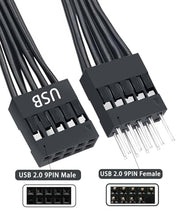 Load image into Gallery viewer, COMeap Front Panel Connector for Motherboard Am4 Am5 AMD X670e Z790, Motherboard Extension Cable with Front Panel Plug POWE LED+/-, HDD LED, Power SW, Reset SW,HD Audio, Front USB Extension (21in)