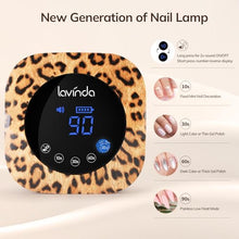 Load image into Gallery viewer, Lavinda LED Nail Lamp UV Light for Gel Nails 54W Cordless Rechargeable UV Lamp Nail Light with 4 Timer, 2X Faster Professional Gel Polish Curing Nail Dryer for Salon Use-Leopard Print