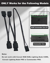 Load image into Gallery viewer, COMeap 4 Pin RGB Adapter for Corsair Commander Core and iCUE Commander CORE XT, 1 to 4 ARGB Splitter Extension Cable Connect to 5V 3-Pin ARGB Devices 19-in
