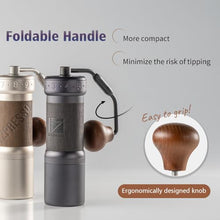 Load image into Gallery viewer, 1Zpresso K-Ultra Manual Coffee Grinder Silver with Carrying Case, Assembly Consistency Grind Stainless Steel Conical Burr, Foldable Handle, Numerical External Adjustable Setting, All-Round Grinder