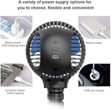 Load image into Gallery viewer, HomeLifairy Battery Operated Stroller Fan Flexible Tripod Clip On Fan with 3 Speeds and Rotatable Handheld Rechargeable Personal Portable Fan for Baby Car Seat Crib Bike Treadmill (Black)