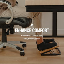 Load image into Gallery viewer, Adjustable Under Desk Foot Stool - Ergonomic Foot Rest with 7 Angles - Walnut