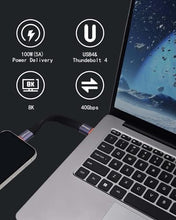 Load image into Gallery viewer, COMeap Short USB C Cable, 40Gbps Short USB 4 Cable, 240W PD Fast Charging, Compatible with Thunderbolt 4/3, Laptop, Tablet, Phone, Steam Deck, ROG Ally - 4 Inch