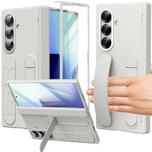 Load image into Gallery viewer, YQODSZ Wrist Strap for Samsung Galaxy Z Fold 7 Case, Finger Strap Full-Body Case with Kickstand Hinge Protection HD Screen Protector Raised Edge Protection Anti-Scratch Stand Cover for Z Fold 7 White