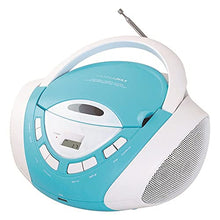 Load image into Gallery viewer, HANNLOMAX HX-320CD CD/MP3 Boombox, AM/FM Radio, USB Port for MP3 Playback, Aux-in, LCD Display, AC/DC Dual Power Source. (Blue/White)