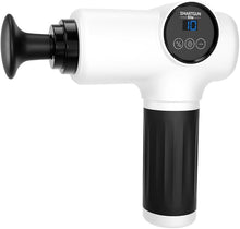 Load image into Gallery viewer, SPA SCIENCES - SmartGun Elite – Therapeutic Deep Tissue Percussion Massager – for Muscle Soreness - with Interchangeable Heads, 10 Intensity Levels and Smart Comfort Pulse – USB Rechargeable