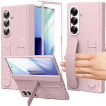Load image into Gallery viewer, YQODSZ Wrist Strap for Samsung Galaxy Z Fold 7 Case, Finger Strap Full-Body Case with Kickstand Hinge Protection HD Screen Protector Raised Edge Protection Anti-Scratch Stand Cover for Z Fold 7 Pink