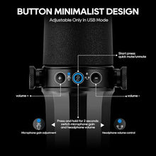 Load image into Gallery viewer, FDUCE Dynamic Microphone, XLR/USB Podcast Recording PC Microphone for Vocal Voice-Over Streaming, Studio Metal Mic with Mute, Headphone Jack, Monitoring Volume Control, with Boom Arm (SL40+)