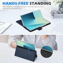 Load image into Gallery viewer, SHIELDON Wallet Case for Galaxy Z Fold7 8.0" 2025, Genuine Leather Folio Z Fold7 Case, Stand Function, RFID Blocking Card Slot Shock-Absorbent Compatible with Galaxy Z Fold 7 - Navy Blue