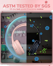 Load image into Gallery viewer, Kids Headphones with Microphone Foldable Stereo Tangle-Free 3.5mm Jack Wired Cord On-Ear Headset for Children/Teens/Boys/Girls/Smartphones/School/Kindle/Airplane Travel/Plane/Tablet (Pink)