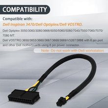 Load image into Gallery viewer, COMeap 24 Pin to 6 Pin ATX PSU Power Adapter Cable for Dell Motherboard with 6 Pin Port 13.3-inch(34cm)