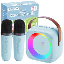 Load image into Gallery viewer, ZERFUN Mini Karaoke Machine Microphone for Kids Adults, Wireless Microphones Rechargeable with Bluetooth Speaker, Toys Gifts Presents for Girls Boys Toddler Birthday Christmas, Blue