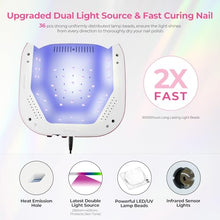 Load image into Gallery viewer, Lavinda UV Nail Lamp, 54W UV Light for Gel Nails with Rhinestones, Plug-in UV LED Nail Lamp Nail Light Fast Curing Lamp Nail Dryer for Gel Polish, Nail Supplies for Salon Home Use, Gradient Pink