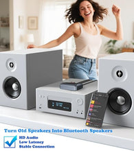 Load image into Gallery viewer, KAIY Bluetooth Receiver for Home Stereo Adapter, Bluetooth to RCA Adapter NFC-Enabled, 3.5mm AUX Audio Receiver for HiFi Music Streaming Stereo System, Support USB Flash Drive/TF Card