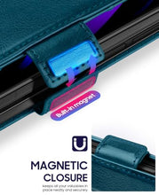 Load image into Gallery viewer, Z Fold 7 Wallet Case with S Pen Holder, RFID PU Leather Cover Blue