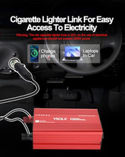 Load image into Gallery viewer, YSOLX 1000W Power Inverter 12V to 110V - DC to AC Converter with USB-C 65W/USB-A 24W, Dual AC Outlet, 1000 Watt Inverter Suitable for 12v Truck/Rv/Camping/Home