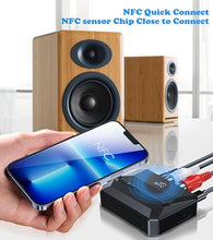 Load image into Gallery viewer, KAIY Bluetooth Receiver for Home Stereo Adapter, Bluetooth to RCA Adapter NFC-Enabled, 3.5mm AUX Audio Receiver for HiFi Music Streaming Stereo System, Support USB Flash Drive/TF Card