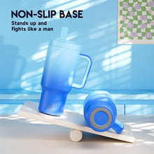 Load image into Gallery viewer, Meoky 32 oz Tumbler with Handle and Flip Straw, 100% Leakproof Tumbler with Lid and Straw, Stainless Steel Insulated Cup, Cupholder Friendly, Keeps Cold for 24 Hours (Sky)