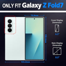 Load image into Gallery viewer, SHIELDON Case for Galaxy Z Fold7 8.0", Genuine Leather Magnetic Wallet Case, RFID Blocking Card Holder Kickstand Shockproof Cover Compatible with Galaxy Z Fold 7 2025 - Midnight Green