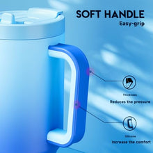 Load image into Gallery viewer, Meoky 32 oz Tumbler with Handle and Flip Straw, 100% Leakproof Tumbler with Lid and Straw, Stainless Steel Insulated Cup, Cupholder Friendly, Keeps Cold for 24 Hours (Sky)