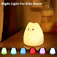 Load image into Gallery viewer, ZKLiLi Cat Night Light for Kids,Cute Night Lamp for Nursery,Squishy Silicone Cat Touch Lights Portable, Gift for Birthday and Christmas for Kids Baby Children?M Cat?