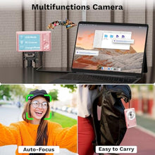 Load image into Gallery viewer, 44MP FHD 4K Autofocus Kids Camera with 16x Zoom, Compact Point and Shoot Camera for Kids with 64GB SD Card, 2 Batteries, Simple Small Digicam for Teens (PureWhite) (Pink)_3318