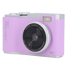 Load image into Gallery viewer, 48MP Digital Camera, 1080P Compact Selfie Camera with 2.4 Inch Screen, 16x Zoom and Anti Shake for Travel, Retro Style Portable Digital Video Camera with Fill Light (Purple)_2300