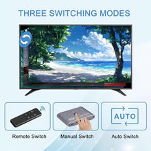 Load image into Gallery viewer, 4K@60Hz HDMI Switch 3 in 1 Out, HDMI Switcher Selector with Remote Supports 4K 3D 1080P HDR HDMI 2.0 HDCP 2.2 Compatible with Nintendo Switch PS5/4/3 Xbox Roku TV Fire Stick Blu-Ray Player, Grey_854