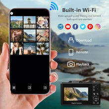 Load image into Gallery viewer, 4K Digital Camera for Photography, 64MP Vlogging Camera for YouTube with 3" 180 Flip Screen, 18X Digital Zoom Point and Shoot Camara with 32GB Micro SD Card for Beginner (Black), YLWCBlack_1490
